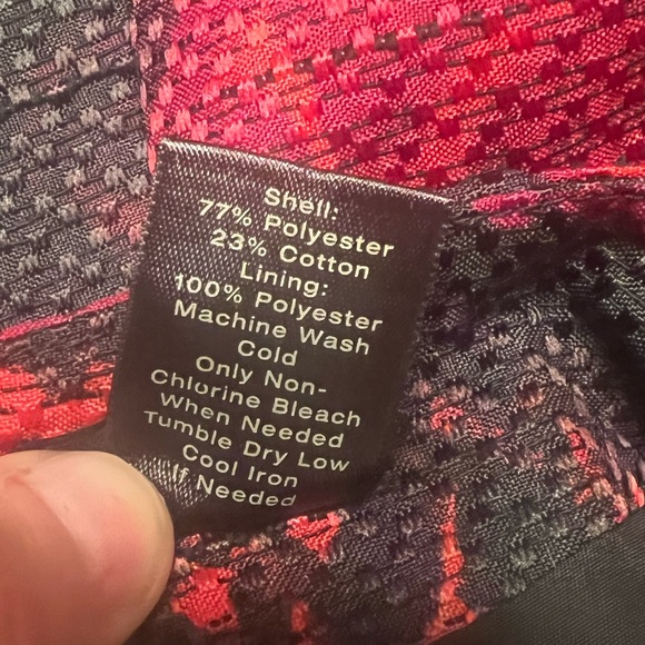 Ann Taylor Red Rose and Black Abstract Textured Floral Pencil Skirt Sz 4 - Picture 7 of 8